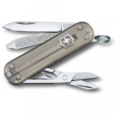Складной нож Victorinox Classic 58 мм 7 функций Серый полупрозрачный (0.6223.T31G) Киев