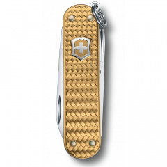 Складной нож Victorinox Classic SD Precious Alox Brass Gold 58 мм 5 функций Золотистый рифленый (0.6221.408G) Киев