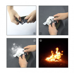 Браслет огниво свисток паракорд для выживания туристический тактический Paracord 24,5*2,5 см черный ( X7-022 ) Самбор