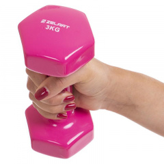 Гантель для фитнеса с виниловым покрытием Zelart TA-2777-3 3 кг Pink (SK000129) Весёлое