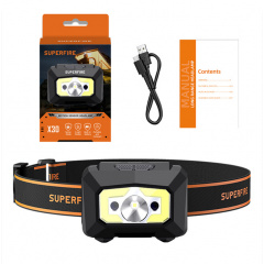 Фонарь налобный аккумуляторный X30 Superfire 340 Lumen IP44 Львів