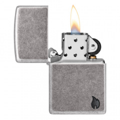Зажигалка бензиновая Zippo Armor Series Flame Серый (46399) Надвірна