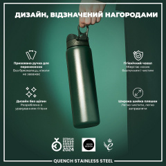 Бутылка для воды ION8 Stainless Steel 1200 мл Dark Green (I8SS1000DGRE) Каменка-Днепровская