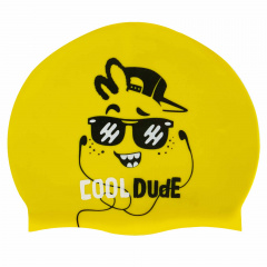Шапочка для плавания силиконовая юниорская MadWave Junior DUDE M057208 Желтый Акимовка