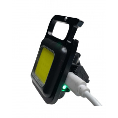 Фонарик - брелок аккумуляторный c карабином и магнитом Keychain Light 15155 Mini COB Черный Київ