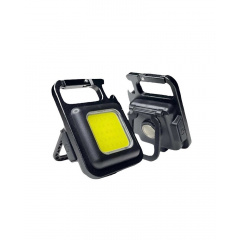 Фонарик - брелок аккумуляторный c карабином и магнитом Keychain Light 15155 Mini COB Черный Київ