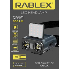 Фонарь налобный аккумуляторный RABLEX RB-951 Белый+красный свет Нововолинськ