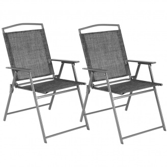 Стулья кемпинговые Saska Garden 55 x 68 x 91 см 2 шт Серый (1055138)