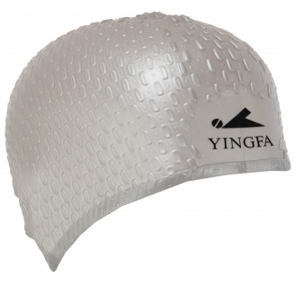 Шапочка для плавания силиконовая на длинные волосы YINGFA C0061 Серый