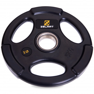Блины (диски) обрезиненные Zelart TA-2673-5 51мм 5кг Черный