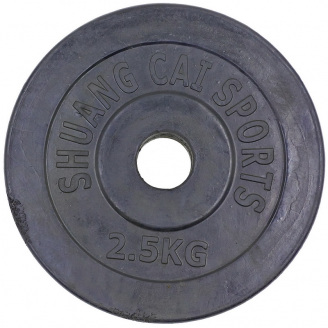 Блины диски обрезиненные SHUANG CAI SPORTS TA-1442-2_5S 2,5кг Черный