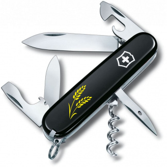 Складной нож Victorinox Spartan Ukraine 91 мм 12 функций Колоски пшеницы (1.3603.3_T1330u)