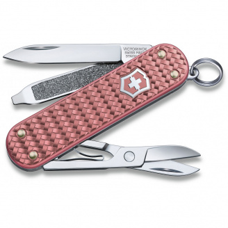 Складной нож Victorinox Classic SD Precious Alox Gentle Rose 58 мм 5 функций Розовый рифленый (0.6221.405G)