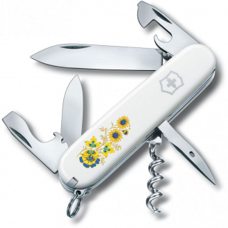 Складной нож Victorinox Spartan Ukraine 91 мм 12 функций Цветы (1.3603.7_T1050u)