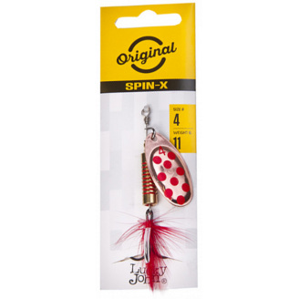 Блесна вращающаяся с бородкой LJ SPIN X ROUND 04 весом 11 г (цв.CR)