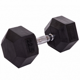 Гантель цельная шестигранная ZELART TA-5159-22_5 1шт 22,5кг Черный