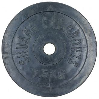 Блины диски обрезиненные SHUANG CAI SPORTS TA-1803-7_5B 7,5кг Черный