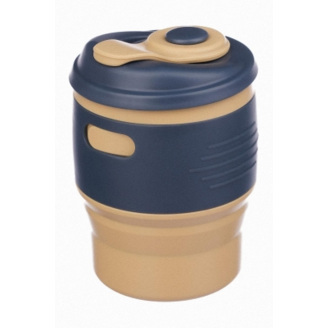 Складной силиконовый стакан с крышкой Collapsible 350 мл COFFEE