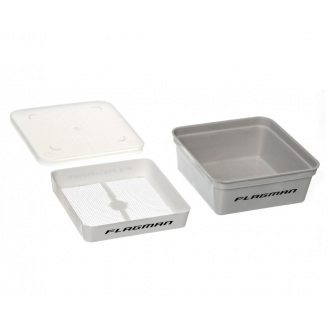 Коробка для наживки Flagman (сито, кришка) 12x12 см GREY (MMI0025)