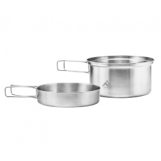 Набор посуды из нержавеющей стали Terra Incognita Pot Pan Set S 0.9/0.4 л Серый (TI-PotPanS)