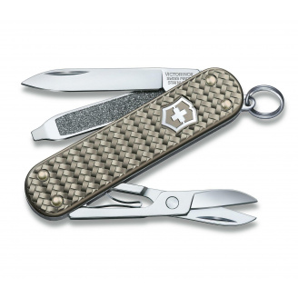 Складной нож Victorinox Classic SD Precious Alox Infinite Grey 58 мм 5 функций Серый рифленый (0.6221.4031G)