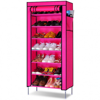Стеллаж для хранения обуви Combination Shoe Frame 60X30X160 на 9 полок Розовый