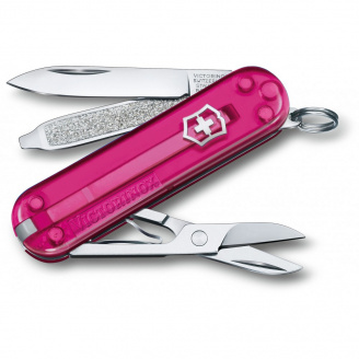 Складной нож Victorinox Classic 58 мм 7 функций Розовый полупрозрачный (0.6223.T5G)