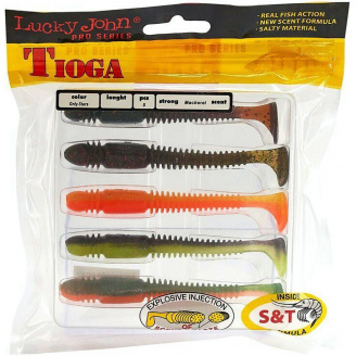 Приманка силикон Tioga Lucky John Pro Series 4,5in / 114мм / 5шт /цвет MIX2 140185-MIX2