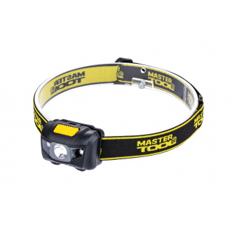 Фонарь налобный MASTERTOOL 4 режима 59х41х32 мм WHITE LED+2xRED LED 3xAAA ABS 94-0812
