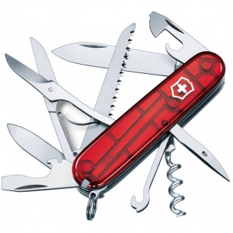 Складной нож Victorinox Huntsman 91 мм 15 функций Красный полупрозрачный в блистере (1.3713.TB1)