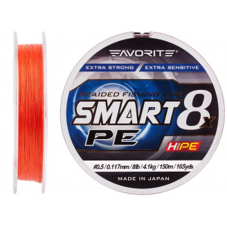Шнур Favorite Smart PE 8x 150м #0.5/0.117mm 8lb/4.1kg Красный (1013-1693.10.79)