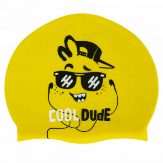 Шапочка для плавания силиконовая юниорская MadWave Junior DUDE M057208 Желтый