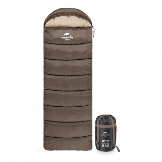 Спальный мешок с капюшоном Naturehike U250 NH20MSD07 правый 220x75 см Коричневый (2237367102)