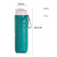 Складная силиконовая бутылка для воды и напитков с карабином water bottle 600 мл Бирюзовый (С051121) Кропива