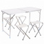 Раскладной туристический стол для пикника со стульями Folding Table 120х70х60см Белый Одесса