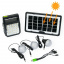 Портативная система освещения GDTimes GD-105 Фонарь + 3 LED лампы + солнечная панель 8800 mAh (3_02516) Вишневе