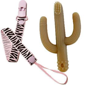 Прорезыватель для зубов 2Life Кактус Коричневый с держателем (vol-10337)