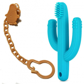 Прорезыватель для зубов 2Life Кактус Голубой с держателем Попугай (vol-10314)