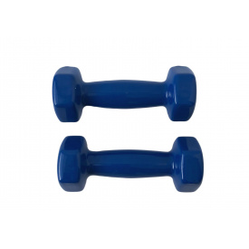Гантели виниловые Amber 2x1 кг синие