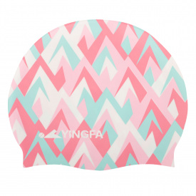 Шапочка для плавания силиконовая для взрослых YINGFA C0091 Розовый-мятный