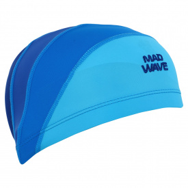 Шапочка для плавания текстильная на длинные волосы юниорская MadWave LONG HAIRS JUNIOR M052102 Синий