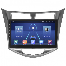 Штатная магнитола Lesko Hyundai Solaris I Рестайлинг 2014-2017 10" 6/128Gb 4G Wi-Fi GPS Top (9321-51990)