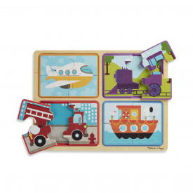 Дерев'яні пазли 4 в 1 "Транспорт" Melissa & Doug 4 пазли по 4 елементи MD31361