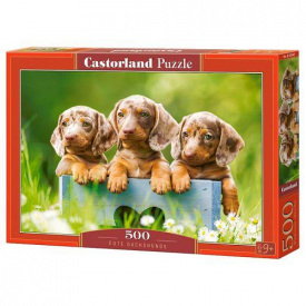 Пазли Castorland Щенята такси 500 елементів 47х33 см Різнокольоровий В-53605