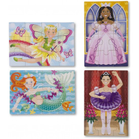 Дерев'яний пазл 4 в 1 Melissa&Doug "Казкові друзі" 12х4 елементів 15х20 см MD9520