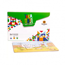 Дитячи Пазли 3 в 1 "Зелена курочка" Така Мака 960209 20 елементів