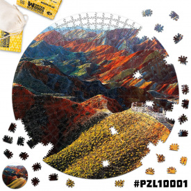 Дерев'яні пазли Wortex Woods Кольорові скелі Чжан'є Данксіа 40х40 см 316 елементи амеби PZL10001M