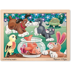Пазл дерев'яний Melissa&Doug "Домашні тварини" 12 елементів 22х28 см MD12932