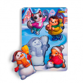 Розвиваючий пазл-вкладиш "Новорічний-3" Ubumblebees ПСД225 PSD225 з фоном