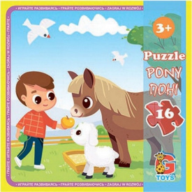 Пазли дитячі "Ферма" G-Toys LA08 16 елементів